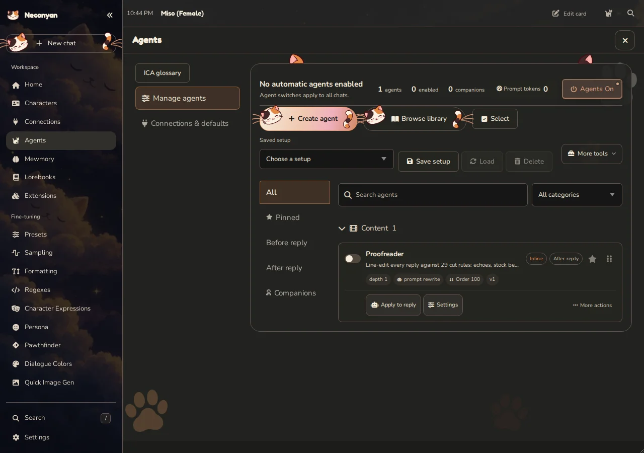 The Agents workspace on a desktop
