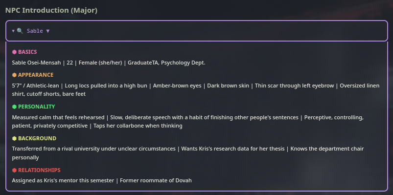 NPC Introduction (Major)