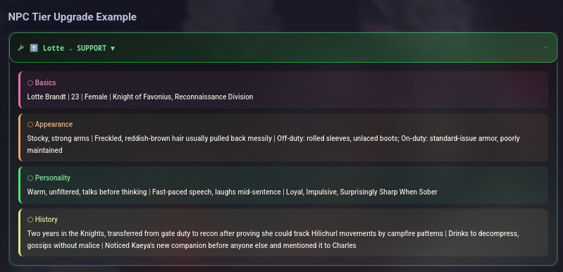 NPC Tier Upgrade Example