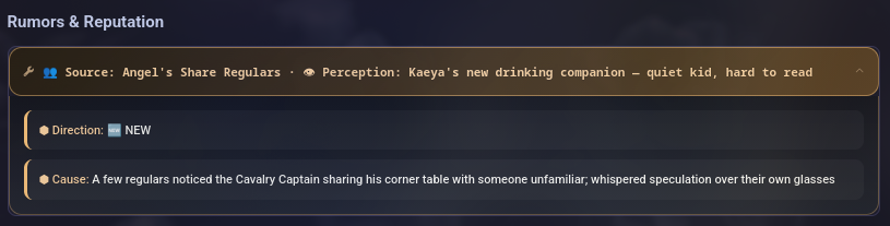 Rumors & Reputation