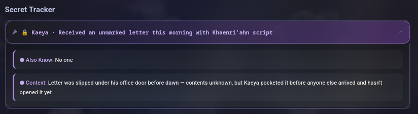 Secret Tracker