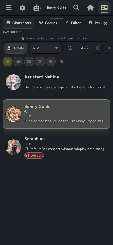 SillyBunny mobile Characters