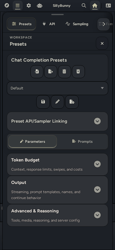 SillyBunny mobile Workspace